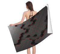 Leichong Toalla de Playa Hexágono Geométrico Grande de Microfibra Hombre Mujer, Toallas Playa Geométrica de Arte Secado Rápido, Absorbente Toalla Baño 100 x 200 cm