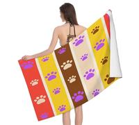 Leichong Toalla de Playa Huellas de Garras de Microfibra Hombre Mujer, Toallas Playa Dibujos Animados Secado Rápido, Absorbente Toalla Baño 70 x 140 cm