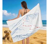 Leichong Toalla de Playa Mapa de Senderismo Montaña de Microfibra Hombre Mujer, Toallas Playa Estilo Dibujado A Mano Secado Rápido, Absorbente Toalla Baño 70 x 140 cm