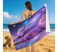 Leichong Toalla de Playa Nutria Cielo Estrellado Grande de Microfibra Hombre Mujer, Toallas Playa Nebulosa Vía Láctea Secado Rápido, Absorbente Toalla Baño 80 x 160 cm