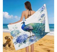 Leichong Toalla de Playa Pavo Real de Microfibra Hombre Mujer, Toallas Playa Aves Secado Rápido, Absorbente Toalla Baño 70 x 140 cm