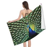 Leichong Toalla de Playa Pavo Real de Microfibra Hombre Mujer, Toallas Playa Minimalista Secado Rápido, Absorbente Toalla Baño 70 x 140 cm