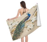 Leichong Toalla de Playa Pavo Real Grande de Microfibra Hombre Mujer, Toallas Playa Pintura China Secado Rápido, Absorbente Toalla Baño 90 x 180 cm