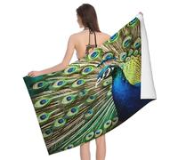 Leichong Toalla de Playa Pavo Real Grande de Microfibra Hombre Mujer, Toallas Playa Pluma Secado Rápido, Absorbente Toalla Baño 80 x 160 cm