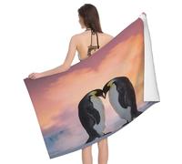 Leichong Toalla de Playa Pingüino Emperador de Microfibra Hombre Mujer, Toallas Playa Amor Secado Rápido, Absorbente Toalla Baño 70 x 140 cm