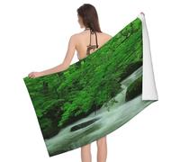 Leichong Toalla de Playa Selva Bosque Grande de Microfibra Hombre Mujer, Toallas Playa Río del Bosque Secado Rápido, Absorbente Toalla Baño 80 x 160 cm
