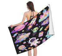 Leichong Toalla de Playa Universo de Dibujos Animados de Microfibra Hombre Mujer, Toallas Playa Cohete Secado Rápido, Absorbente Toalla Baño 70 x 140 cm