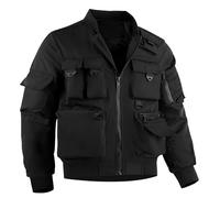 Leichte Jacken Für Männer Herren Camping Sporty Sense Casual Jacke Funktionelle Outdoor-Strukturjacke mit Mehreren Taschen Trainingsjacke Damen (Black, XL)