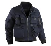 Leichte Jacken Für Männer Herren Camping Sporty Sense Casual Jacke Funktionelle Outdoor-Strukturjacke mit Mehreren Taschen Trainingsjacke Damen (Blue, M)