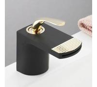 Leichter Luxus Wasserfall Waschbecken WasserhahnRoségold schwarz Haushalt Badezimmer Arbeitsplatte Waschbecken Warm- und Kaltwasserhahn kreativ weiß (B)
