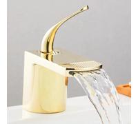 Leichter Luxus Wasserfall Waschbecken WasserhahnRoségold schwarz Haushalt Badezimmer Arbeitsplatte Waschbecken Warm- und Kaltwasserhahn kreativ weiß (C)