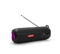 LEICKE Dab+ Radio Tube - Altavoz portátil Bluetooth con Dab+/FM, batería de 4500 mAh, Luces LED RGB, Sonido estéreo de 10 W, Ecualizador, Carga USB-C, Conector Micro SD/AUX, Funcionamiento con Red y