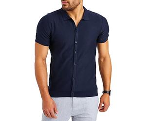 Leif Nelson Camisa de hombre de manga corta para verano, camiseta de playa, camisa de ocio, camisa de manga corta, camisa de verano para niño, camiseta básica para el tiempo libre, sudadera LN7675