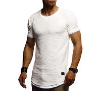 Leif Nelson Camiseta para Hombre con Cuello Redondo LN-8223 Color Crudo Small