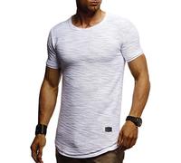 Leif Nelson Camiseta para Hombre con Cuello Redondo LN-8223 Gris Medium