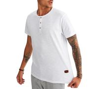Leif Nelson Camiseta para Hombre con Cuello Redondo LN-8280 Blanco XX-Large