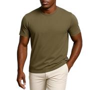 Leif Nelson Camiseta para Hombre con Cuello Redondo LN-920 Caqui Small