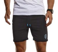 Leif Nelson Gimnasio Corta de los Hombres LN-8299 Negro De La Turquesa Medium