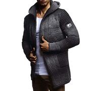 Leif Nelson Hombres Chaqueta de Punto Chaqueta de la Capilla LN-5715 Antracita Large