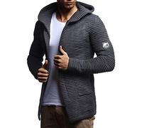 Leif Nelson Hombres Chaqueta de Punto Chaqueta de la Capilla LN-7180 Antracita Medium