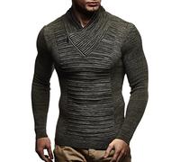 Leif Nelson Jersey de punto para hombre con cremallera - Jersey fino de punto para hombre para invierno y verano - Jersey fresco de punto para hombre con cuello de tortuga, caqui, 4XL