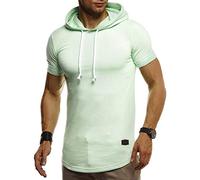 Leif Nelson La Camiseta para Hombre con Capucha para niños LN-8317 Menta Small