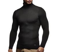 Leif Nelson LN-1670 - Jersey de punto con capucha para hombre, Negro , XXXL