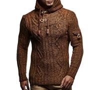 Leif Nelson Los Hombres del Jersey de Punto suéter Encapuchado LN-5400 Camello XX-Large