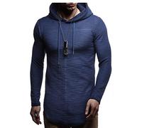 Leif Nelson Sudadera de Hombre con Capucha suéter de la Capilla LN-6300 Azul Small