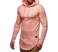 Leif Nelson Sudadera de Hombre con Capucha suéter de la Capilla LN-6369 Rosa Salmón X-Large