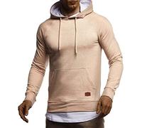 Leif Nelson Sudadera de Hombre con Capucha suéter de la Capilla LN-8153 Mezcla De Color Marrón Claro X-Large