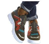 Leif Nelson Zapatillas para Hombre de Deporte Zapatos LN-203 Caqui Naranja 43 EU