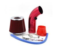 LEIFEIS Filtro De Aire para Coche Tubo De Aluminio De Admisión Coche De 3 Pulgadas Y 76 MM con Admisión De Filtro Aire Kit De Tubería Turboalimentada(A Set of Red)