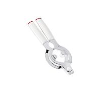 Leifheit Abretapas ComfortLine, Agarre Antideslizante 2 Materiales | Abre tarros, botellas, latas y tubos, mango oval ergonómico, zonas blandas rojas, plástico higiénico blanco, abrebotellas