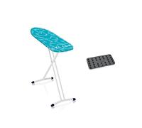 Leifheit Air Board L Solid Shoulder Tabla de Planchar, se Ajusta a los Hombros de Camisa, Ligera, Incluye Soporte de Silicona para la Plancha, Turquesa, 130 x 30 cm