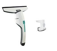 Leifheit Aspirador de ventanas Nemo con adaptador click-system, limpiacristales recargable ideal para mamparas, aspirador limpiacristales, Blanco, 21,5 x 9 x 34,8cm (51042)