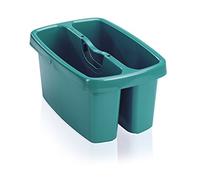 Leifheit Cubo doble Combi Box, cubo rectangular con dos compartimentos, uno para el agua y otro para los utensilios de limpieza, cubo apilable