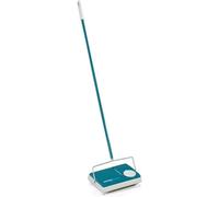 Escoba barredora para alfombras Leifheit Regulus, barredora mecánica con tres cepillos, color turquesa, anchura de barrido de 22 cm, sin electricidad.