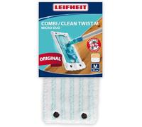 Leifheit Funda de Lavado Clean Twist/Combi M Micro dúo, Funda de mopa Plana de Microfibra, mopa superabsorbente Lavable, mopa fregona para Suelo Liso