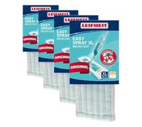 Leifheit Funda de Recambio para mopa Easy Spray XL Micro dúo, Funda de Microfibra Lavable para mopa superabsorbente, Funda de mopa fregona para Todo Tipo de Suelos Lisos. (Paquete de 4)