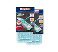 Leifheit Funda para Mopa Profi XL Extra Soft, Pack de 2 | Pack de 2 fundas lavables a 60 °C, baja absorción de agua, ideal para parqué, tarima y corcho, compatible con Profi XL