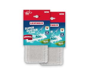 Leifheit Funda para mopa SUPERDUSTER Floor M, Set de 2 Fundas de Microfibra atrapapolvo Lavables se Puede Usar en seco sobre baldosas, Laminado o parquet, Lavar no Tirar