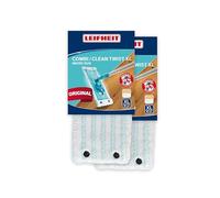 Leifheit Fundas de Lavado CLEAN TWIST XL Micro Duo, Pack de 2 | Sistema de 2 fibras, compatible con Combi XL, microfibra superabsorbente, lavable 200 veces a 60 °C, botón pulsador