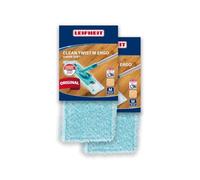 Leifheit Fundas de Recambio Mopa CLEAN TWIST M Ergo, 2 Unidades | Pack de 2, super soft para parquet, tarima y corcho, baja absorción de agua, 33 cm, lavable 200 veces a 60°C