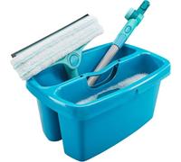Leifheit Limpiacristales FlexReach 4 en 1, 32 cm, con Cubo