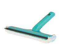 Leifheit Limpiacristales y Marcos 4in1, limpiaventanas con regleta de Goma y función de Limpieza de Marcos, rasqueta limpiacristales con articulación Ajustable, Compatible con Click System