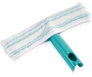 Leifheit Limpiaventanas Window Washer M, Micro Dúo 26 cm | Limpia cristales, marcos y esquinas en 1 pasada, cerdas salientes contra suciedad adherida, funda lavable a 40 °C