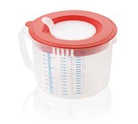 Leifheit Jarra medidora 3 en 1 Measure & Store de 2,2 L de capacidad, jarra batidora con tapa anti-salpicaduras y tapa de cierre, jarra mezcladora para medir, remover y conservar.