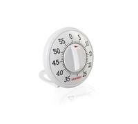 Leifheit - Minutero de cocina con mecanismo de cuerda, temporizador analógico de gran ayuda a la hora de preparar sus recetas , regulable hasta 60 minutos, cronómetro de cocina , color blanco