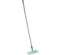Leifheit Mopa atrapapolvo Clean & Away con palo y 5 gamuzas, set de limpieza con mopa para suelo, mopa plana con articulación giratoria en 360º, Turquesa, 37.7 x 23.1 x 17.8 cm